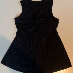 SHEIN Black Twist Front Tank Top